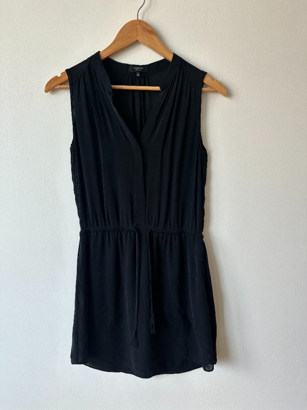 Aritzia Babaton Black Sleeveless Silk Dress